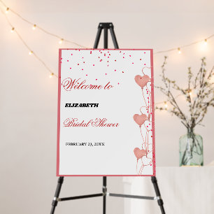 Pink Heart Valentine Rehearsal dinner Welcome Sign