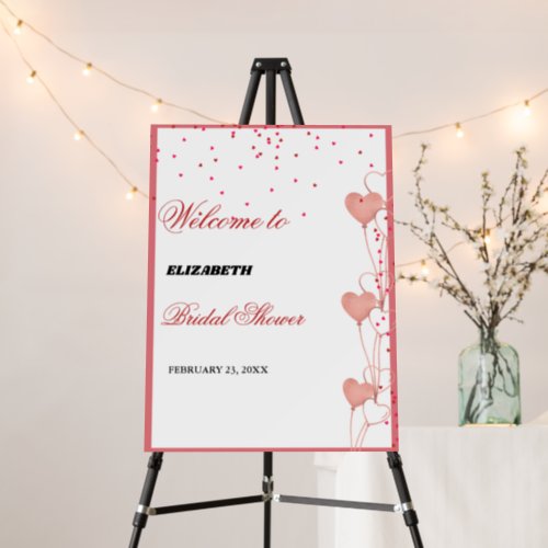 Pink Heart Valentine Rehearsal dinner Welcome Sign