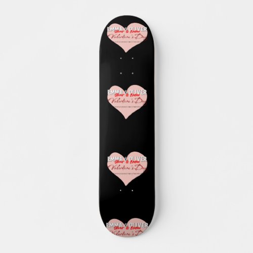 Pink Heart Valentine Skateboard