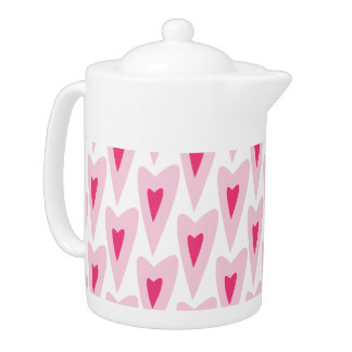 Pink Heart Valentines Water Bottle Teapot