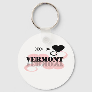 Pink Heart Vermont Keychain