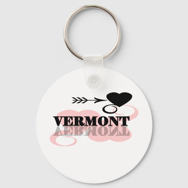 Pink Heart Vermont Keychain (Front)