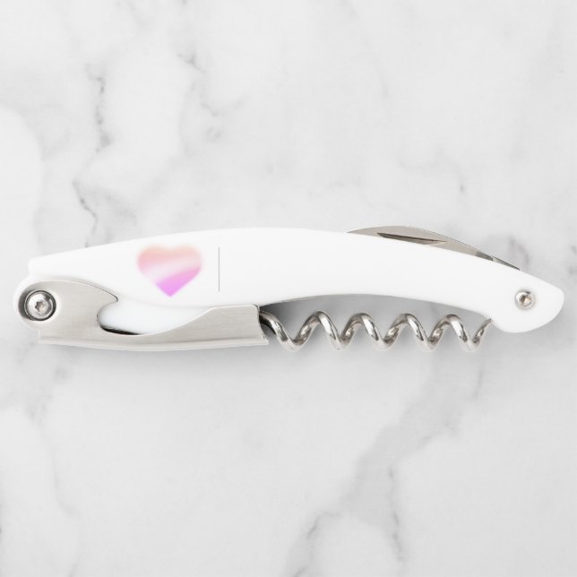 pink heart waiter's corkscrew (Front)