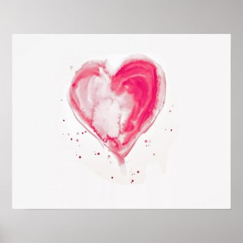 Pink Heart Watercolor Poster by RosaAzulStudio at Zazzle