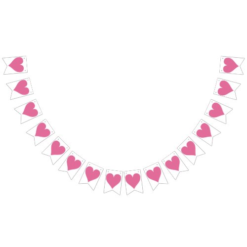 Pink Heart Wedding Bunting Flags Reception