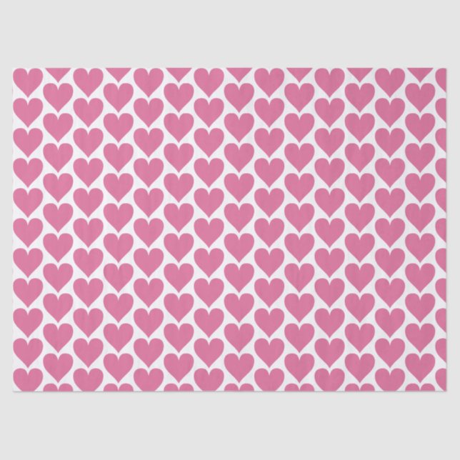Pink Heart Wedding Tissue Paper for Favors (Front)