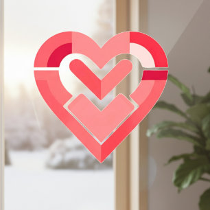 Pink Heart Window Cling