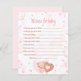 Pink Heart Wishes For Baby Baby Shower Game