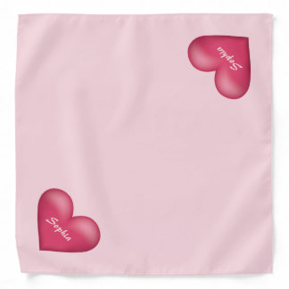 Pink Heart With Custom Name Over It Bandana