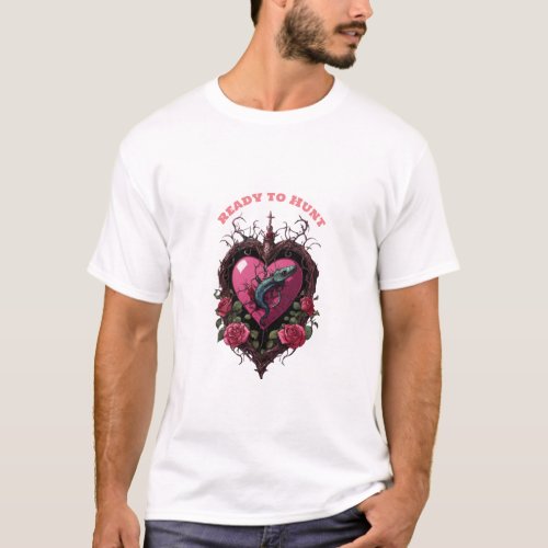 pink heart with heart thorns alizard tee design