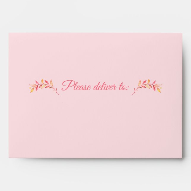 Pink Heart with Lamb Print Interior Baby Shower Envelope (Front)