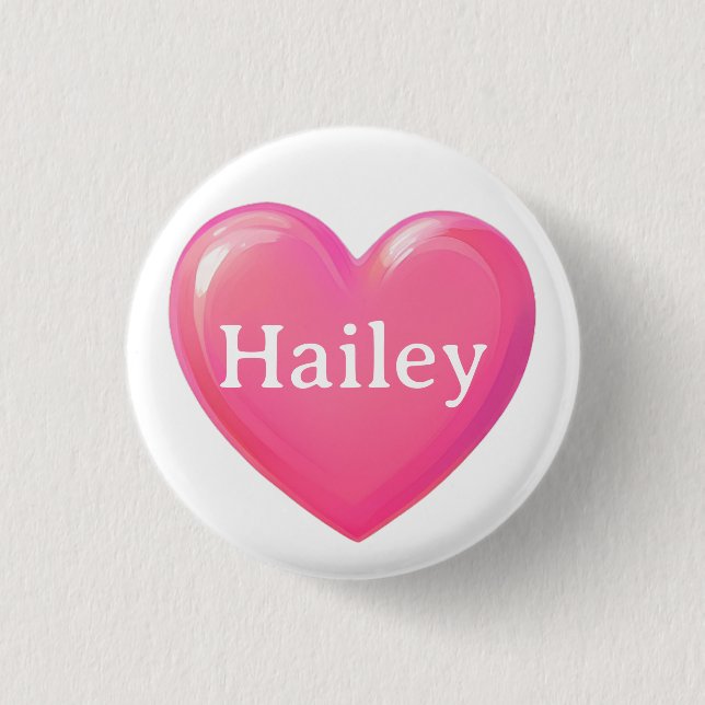 Pink Heart with Name Button (Front)