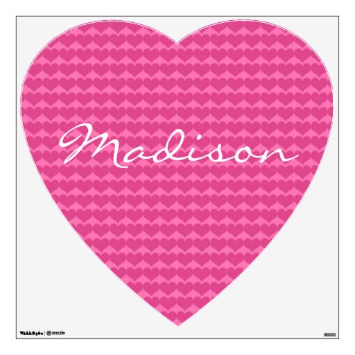 Pink Heart with Name Wall Decals | Zazzle