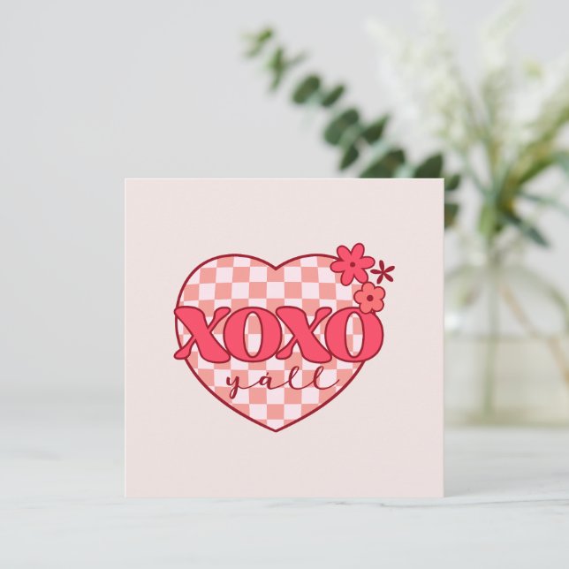 Pink Heart Xoxo Hugs and Kisses (Standing Front)