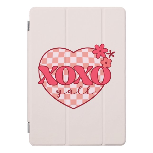 Pink Heart Xoxo Hugs and Kisses iPad Pro Cover (Front)