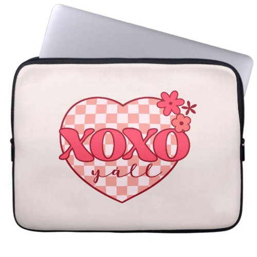 Pink Heart Xoxo Hugs and Kisses Laptop Sleeve