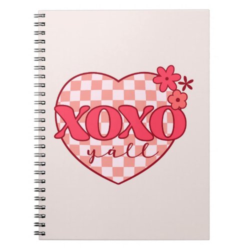 Pink Heart Xoxo Hugs and Kisses Notebook