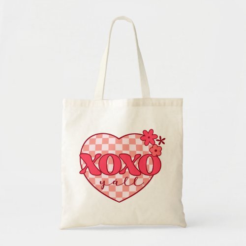 Pink Heart Xoxo Hugs and Kisses Tote Bag