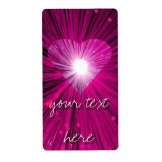 Pink Heart 'Your Text' label