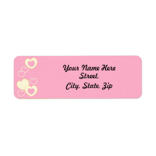 Pink HeartEyelet Background Return Address Sticker