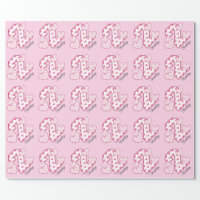 TEDDY BEAR Pink Birthday Wrapping Paper Roll