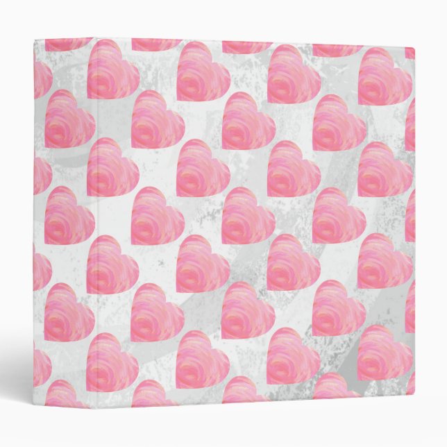 Pink Hearts 3 Ring Binder (Front/Spine)