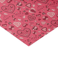 Pink hearts and flowers tissue paper