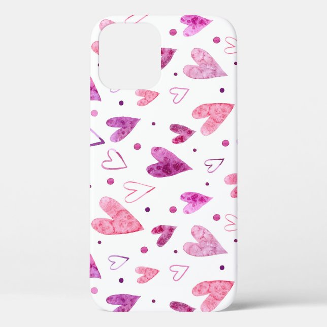Pink Hearts and Polka Dots: Romantic Delight. Case-Mate iPhone Case (Back)