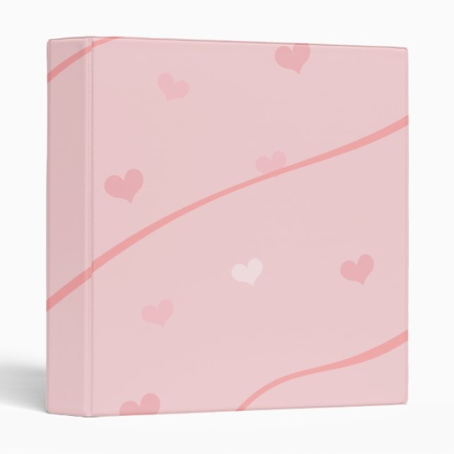 Pink Hearts and Ribbons Avery Binder (Front/Spine)