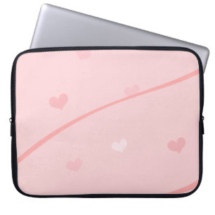 Pink Hearts and Ribbons Laptop Computer Sleeve