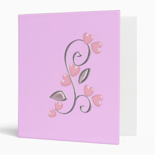 Pink Hearts and Silver Vine Binder