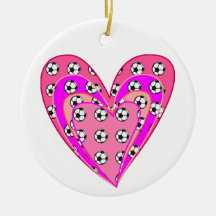 Pink Hearts And Soccer Balls Pattern