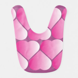 pink hearts baby bib