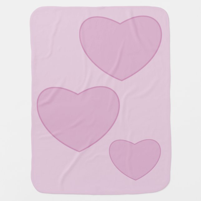 Pink Hearts Baby Blanket (Front)