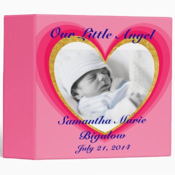 Pink Hearts Baby Girl Photo Album Binder by ChickiePlates at Zazzle