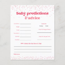 Pink Hearts Baby Shower Predictions Game Flyer