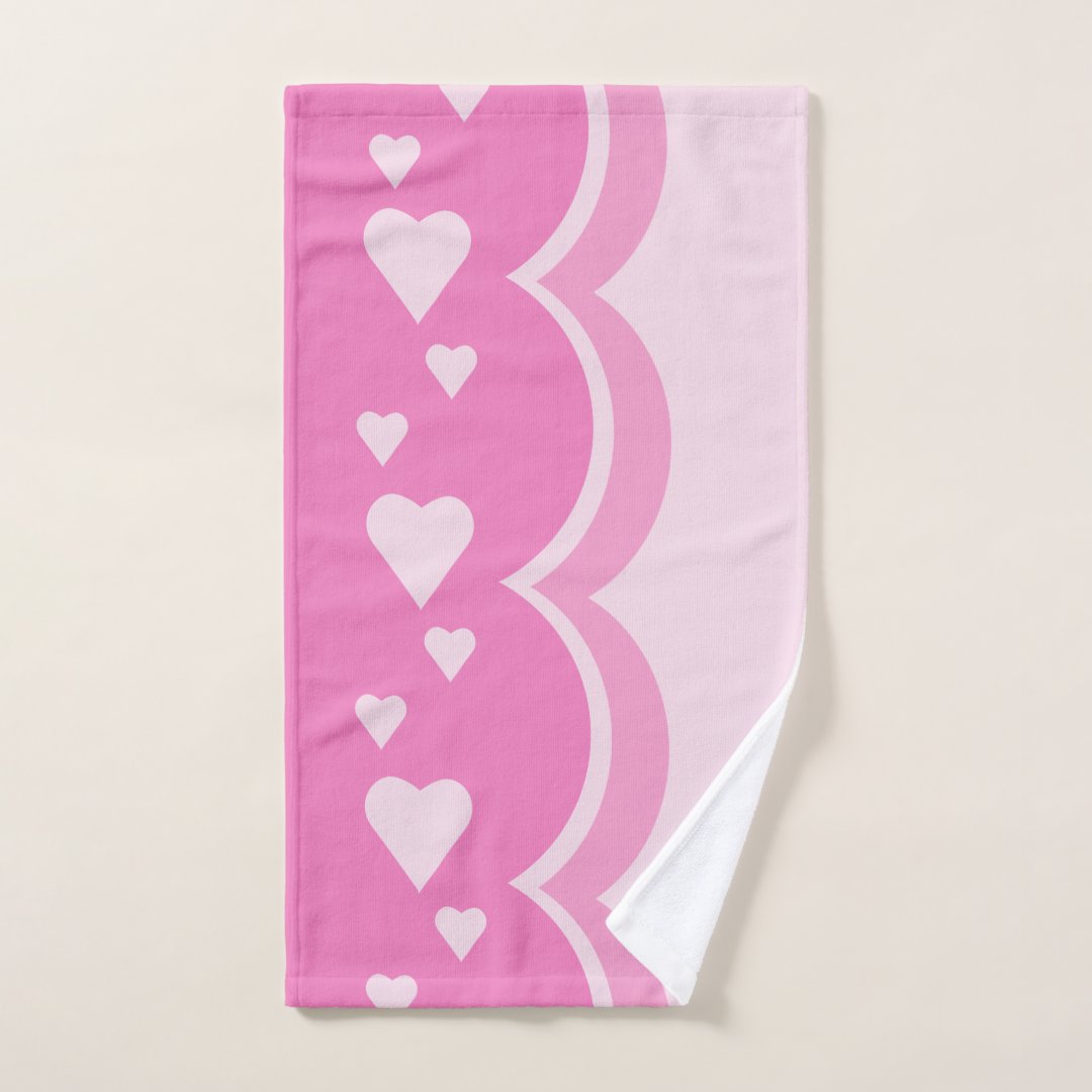 Pink Hearts Bath Towel Set Zazzle