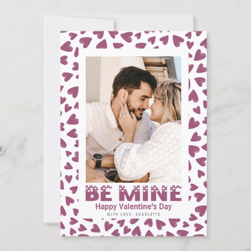 Pink Hearts Be Mine Photo Valentines Day Card