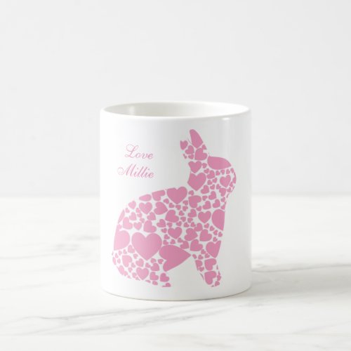 Pink Hearts Bunny Mug