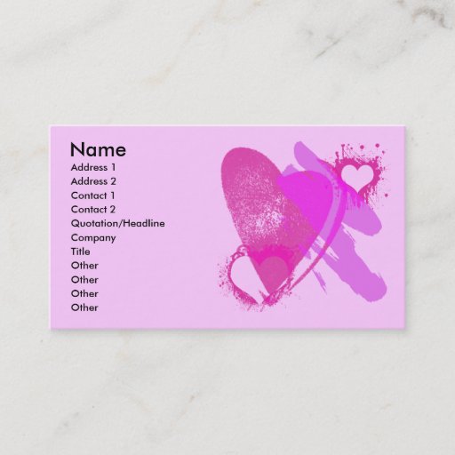 Customizable PINK HEARTS BUSINESS CARDS