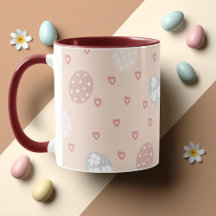 Pink Hearts & Circles Pattern Easter