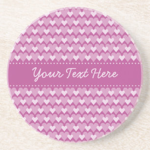 Pink Hearts coaster, customize Coaster