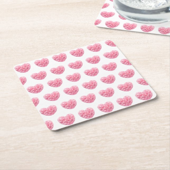Pink Hearts Coasters (Angled)
