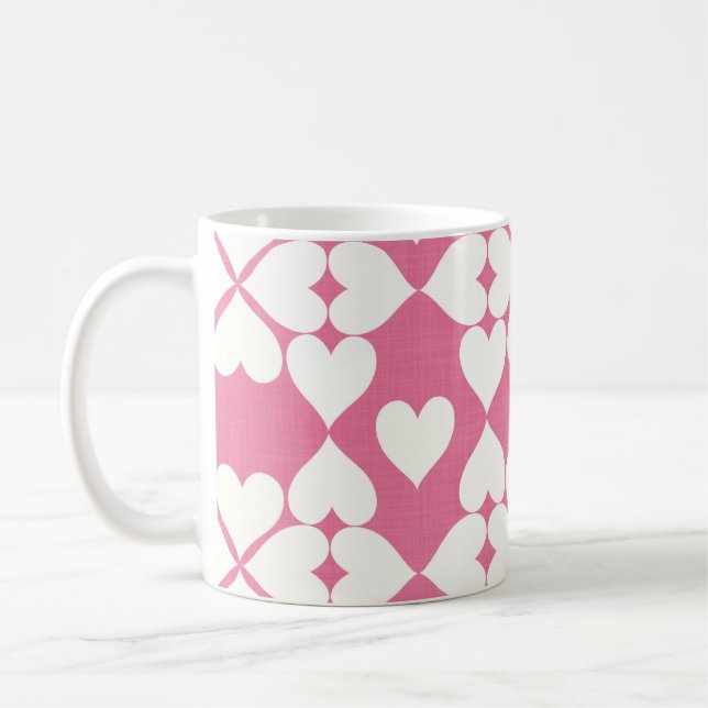 pink hearts coffee mug (Left)