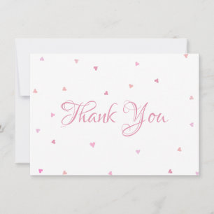 Pink Hearts Confetti Script Thank You