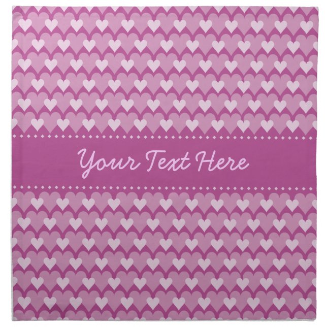 Pink Hearts custom cloth napkins (Front)