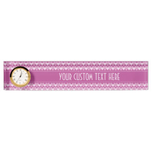 Pink Hearts custom desk plate