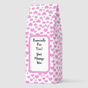 Pink Hearts Custom Message Ground or Beans  Roasted Coffee