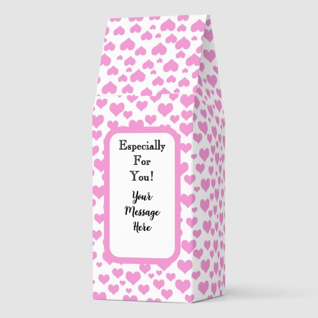Pink Hearts Custom Message Ground or Beans  Roasted Coffee (Back)