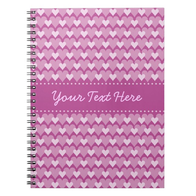 Pink Hearts custom notebook (Front)